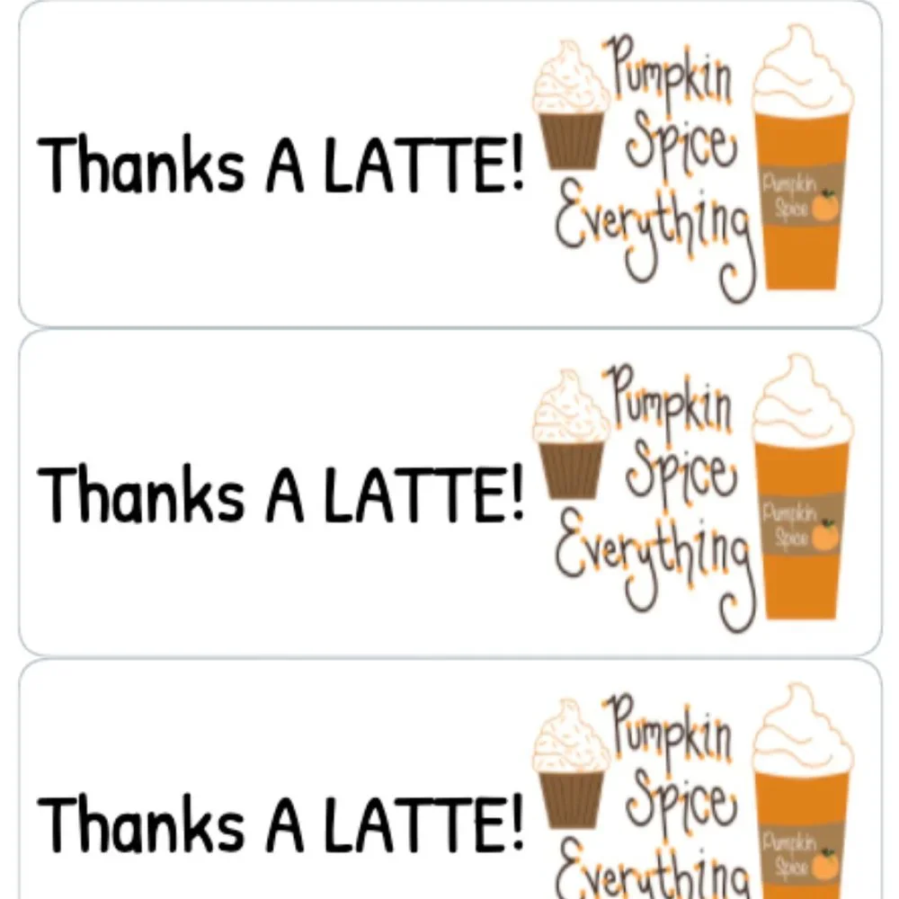 Thank You Stickers Fall Pumpkin Spice 90